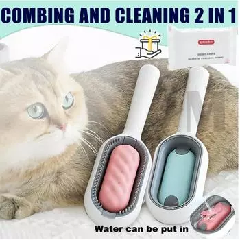 2 цвета, многофункциональная расческа для чистки домашних животных и удаления волос, щетка для удаления шерсти домашних животных, средства для чистки домашних животных, массажные инструменты для собак синий