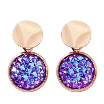 2 цвета, новые модные серьги с сердцем для дикой девушки, ювелирные изделия, европейские кристаллы от австрийских женщин и женщин