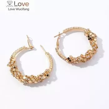 2 цвета, новые модные украшения, индивидуальные серьги с диким темпераментом, кристаллы от австрийских женщин и женщин золотой