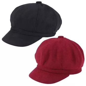 2 цвета, винтажная женская восьмиугольная шляпа с утконосом, газетчиком, таксистом, плющом, модная женская восьмиугольная шляпа Black