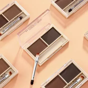 2-цветная палитра пудры для бровей, долговечная, водонепроницаемая, легко окрашиваемая пудра для бровей