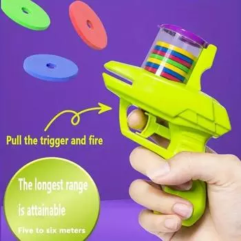 2-цветный морковный пистолет, стреляющий тарелкой, игрушечный диск, мягкая пуля, пенопластовый диск, пусковая установка, летающий пистолет, детская игрушка для игры на открытом воздухе фиолетовый
