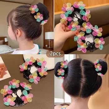 2 цветочные сетки для волос с милыми и привлекательными цветами, которые можно использовать в качестве повседневных аксессуаров для волос