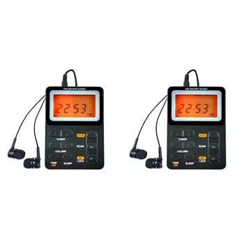 2-диапазонный AM FM карманный радиоприемник 2,1-дюймовый светодиодный дисплей портативный MP3-плеер поддерживает карты