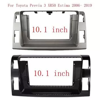 2 DIN 10-дюймовая панель, подходит для Toyota Previa 3 XR50 Estima 2006-2019, экран, аудио, рамка приборной панели, автомобильная панель, рамка silver