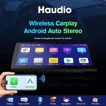 2 DIN 7/9/10.1 Android 13 автомобильная стереосистема беспроводная CarPlay и Android Auto, Bluetooth, GPS, сенсорный экран HD, 50Wx4, универсальная подходит для всех автомобилей 7-inch