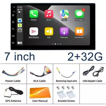 2 Din 7 Andriod 11 автомобильный мультимедийный проигрыватель Carplay 2+32G GPS навигация Bluetooth автомобильное аудио Wifi USB FM Mirro rLink HD автомобильное аудио стерео 708F 2-32G Carplay