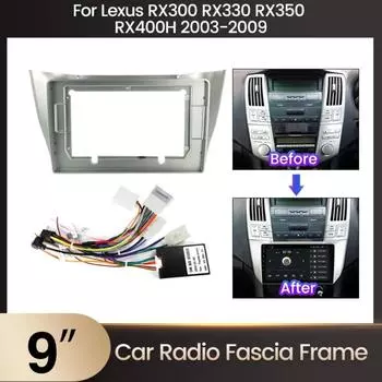 2 Din 9-дюймовая автомобильная радиостанция GPS пластиковая рамка панели для LEXUS RX 300 RX 330 RX 350 2003-2009 комплект для крепления на приборной панели 1 pcs