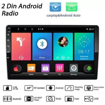 2 Din Android 10-дюймовый автомобильный мультимедийный видеоплеер, универсальное стерео радио, GPS для Volkswagen Nissan Hyundai Kia Toyota