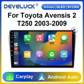 2 Din Android 11 автомобильное радио для Toyota Avensis T250 2 II 2003-2009 Мультимедийный видеоплеер Навигация GPS 4G Carplay Авто Стерео