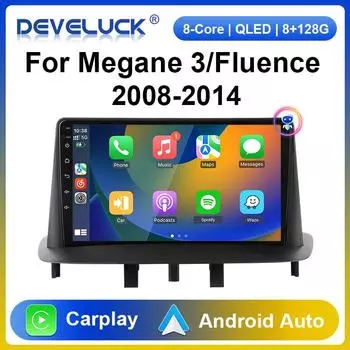 2 Din Android 11 автомобильное радио для Renault Megane 3 Fluence 2008 - 2014 мультимедийный видеоплеер GPS 4G Carplay авто стерео головное устройство