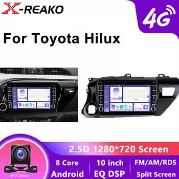 2 Din Android 12 Автомагнитола Мультимедиа Toyota Hilux 2015-2020 2din Стерео Carplay GPS 4G 8Core DVD 8 core 4GB+64GB