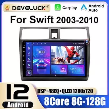 2 Din Android 12 автомобильное радио для Suzuki Swift 2003 - 2010 мультимедийный видеоплеер навигация GPS 2din 4G Carplay стерео головное устройство