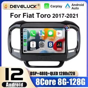 2 Din Android 12 автомобильное радио для Fiat Toro 2017 - 2025 мультимедийный видеоплеер навигация GPS 4G Carplay авто стерео QLED головное устройство