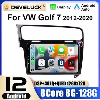 2 Din Android 12 автомобильное радио для Volkswagen VW Golf 7 MK7 GTI 2011 - 2025 мультимедийный видеоплеер GPS 4G Carplay авто стерео QLED