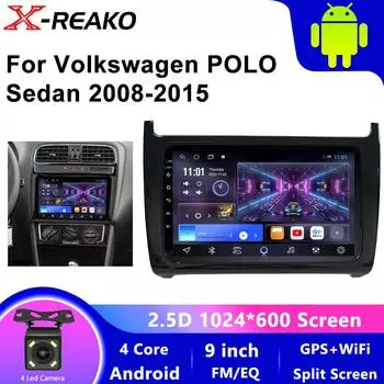 2 Din Android 12 автомобильное радио для Volkswagen VW polo 5 sedan 2008 - 2020 мультимедийный проигрыватель Carplay стерео GPS DVD головное устройство Wifi 4 core 1GB+32GB carplay