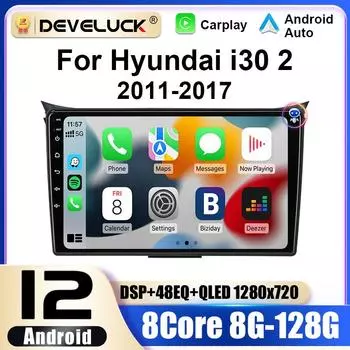 2 Din Android 12 автомобильное радио для Hyundai i30 II 2 GD 2011 - 2017 мультимедийный видеоплеер GPS 4G Carplay авто стерео DVD головное устройство