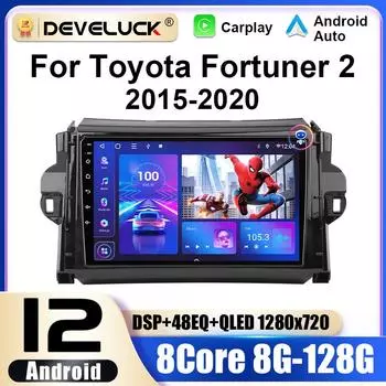 2 Din Android 12 автомобильное радио для Toyota Fortuner 2 2015-2020 мультимедийный видеоплеер GPS 4G Carplay Авто Стерео RDS DVD головное устройство