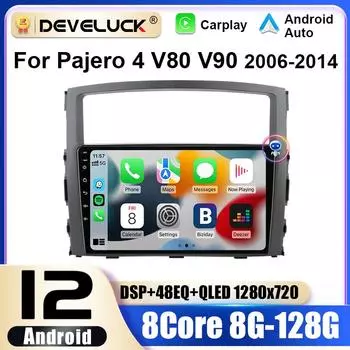 2 Din Android 12 автомобильное радио для Mitsubishi Pajero 4 V80 V90 2006 -2014 мультимедийный видеоплеер GPS 4G Carplay Auto Stereo RDS DSP