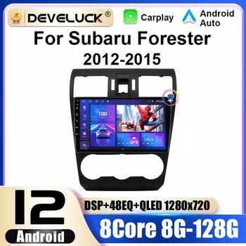 2 Din Android 12 автомобильный радиоприемник для Subaru Forester XV SJ WRX 2012- 2015 мультимедийный видеоплеер GPS 4G Carplay Auto Stereo DVD QLED