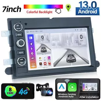 2 Din Android 13 автомобильный мультимедийный проигрыватель для Ford F150 F250 F350 Escape Explorer Edge E150 стерео Mustang Navi GPS Carplay 8-core 2GB+32GB