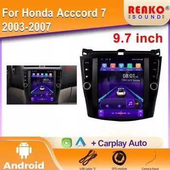 2 Din Android 13 автомобильный радиоприемник мультимедийный видеоплеер для Honda Accord 7 2003 - 2008 GPS стерео головное устройство 2din 4G Carplay автомагнитола 4 core 2GB+32GB carplay