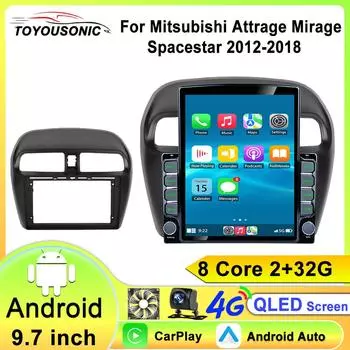 2 Din Android 13 автомобильный радиоприемник Multimidia для MITSUBISHI Mirage Spacestar Dodge Attitude 2012-2018 GPS-навигация Carplay DSP 8 core 2GB+32GB