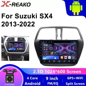 2 Din Android 13 автомобильный стерео радио DVD GPS мультимедиа видеоплеер WiFi камера DSP Carplay для Suzuki SX4 S Cross 2013 - 2022 4 core 1GB+32GB carplay