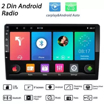 2 Din Android 9-дюймовый автомобильный мультимедийный видеоплеер, универсальное стерео радио, GPS для Volkswagen Nissan Hyundai Kia Toyota 7inch,1+16GB