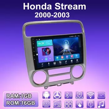 2 DIN Android автомобильное радио для Honda Stream 2000-2003 мультимедийный проигрыватель головное устройство стерео GPS навигация WIFI 1+16 ГБ 1+16GB
