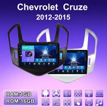 2 DIN Android автомобильное радио для Chevrolet Cruze 2012-2015 мультимедийный проигрыватель головное устройство стерео GPS навигация WIFI 1+16 ГБ 1+16GB чёрный