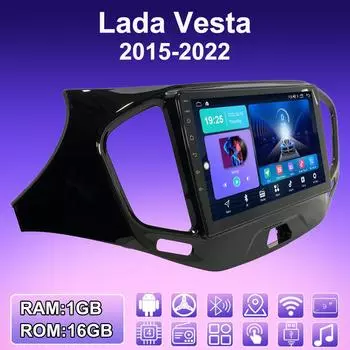 2 DIN Android автомобильное радио для Lada Vesta 2015-2022 мультимедийный проигрыватель головное устройство стерео GPS навигация WIFI 1+16 ГБ 1+16GB