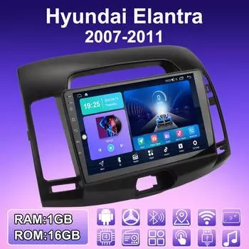 2 DIN Android автомобильное радио для Hyundai Elantra 2007-2011 мультимедийный проигрыватель головное устройство стерео GPS навигация WIFI 1+16 ГБ 1+16GB