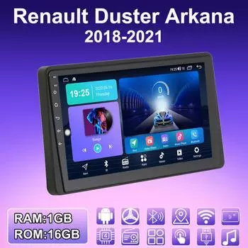 2 DIN Android автомобильное радио для Renault Duster Arkana 2018-2021 мультимедийный проигрыватель головное устройство стерео GPS навигация WIFI 1+16 ГБ 1+16GB