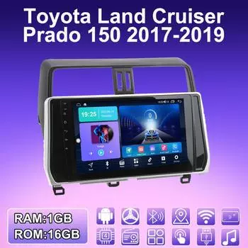 2 DIN Android автомобильное радио для Toyota Land Cruiser Prado 150 2017-2019 мультимедийный проигрыватель головное устройство стерео GPS навигация WIFI 1+16 ГБ 1+16GB