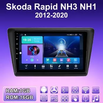 2 DIN Android автомобильное радио для Skoda Rapid NH3 NH1 2012-2020 мультимедийный проигрыватель головное устройство стерео GPS навигация WIFI 1+16 ГБ 1+16GB