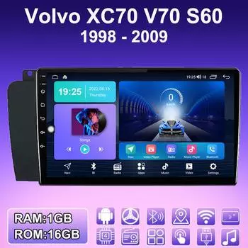 2 DIN Android автомобильное радио для Volvo XC70 V70 S60 1998 - 2009 мультимедийный проигрыватель головное устройство стерео GPS навигация WIFI 1+16 ГБ 1+16GB