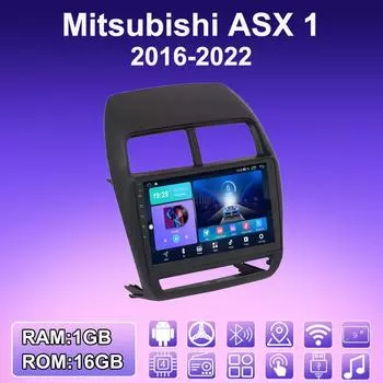 2 DIN Android автомобильное радио для Mitsubishi ASX 1 2016-2022 мультимедийный проигрыватель головное устройство стерео GPS навигация WIFI 1+16 ГБ 1+16GB
