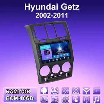 2 DIN Android автомобильное радио для Hyundai Getz 2002-2011 мультимедийный проигрыватель головное устройство стерео GPS навигация WIFI 1+16 ГБ 1+16GB,A