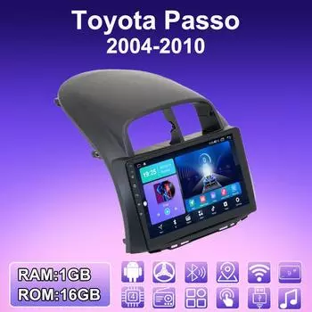 2 DIN Android автомобильное радио для Toyota Passo 2004-2010 мультимедийный проигрыватель головное устройство стерео GPS навигация WIFI 1+16 ГБ 1+16GB
