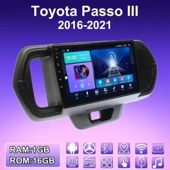 2 DIN Android автомобильное радио для Toyota Passo III 2016-2021 мультимедийный проигрыватель головное устройство стерео GPS навигация WIFI 1+16 ГБ 1+16GB