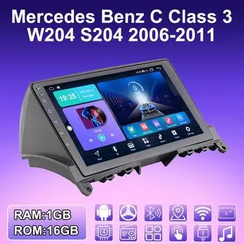 2 DIN Android автомобильное радио для Mercedes Benz C Class 3 W204 S204 2006-2011 мультимедийный проигрыватель головное устройство стерео GPS навигация WIFI 1+16 ГБ 1+16GB