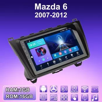 2 DIN Android автомобильное радио для Mazda 6 2007-2012 мультимедийный проигрыватель головное устройство стерео GPS навигация WIFI 1+16 ГБ 1+16GB