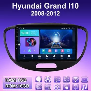 2 DIN Android автомобильное радио для Hyundai Grand I10 2008-2012 мультимедийный проигрыватель головное устройство стерео GPS навигация WIFI 1+16 ГБ 1+16GB