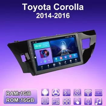 2 DIN Android автомобильное радио для Toyota Corolla 2014-2016 мультимедийный проигрыватель головное устройство стерео GPS навигация WIFI 1+16 ГБ 1+16GB