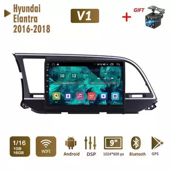 2 Din Android автомобильный радио мультимедийный видеоплеер для Hyundai Elantra 2016-2018 навигация GPS WIFI головное устройство 1 + 16 ГБ 1+16GB