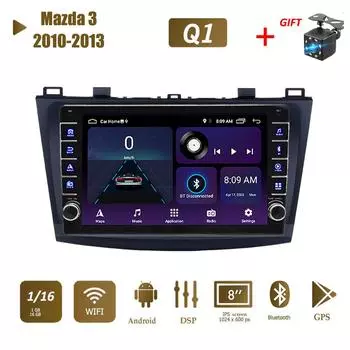 2 Din Android автомобильный радио мультимедийный видеоплеер для Mazda 3 2010-2013 с кнопкой WiFi BT 1 + 16 ГБ 1+16GB