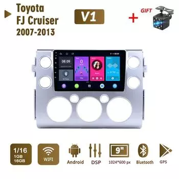 2 Din Android автомобильный радио мультимедийный видеоплеер для Toyota FJ Cruiser 2007-2013 навигация GPS WIFI головное устройство 1 + 16 ГБ 1+16GB