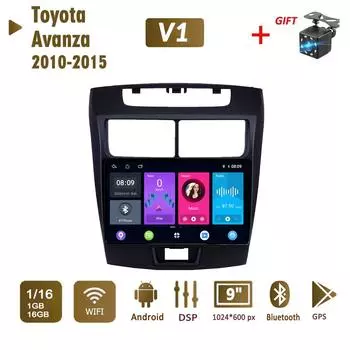 2 Din Android автомобильный радио мультимедийный видеоплеер для Toyota Avanza 2010-2015 навигация GPS WIFI головное устройство 1 + 16 ГБ 1+16GB