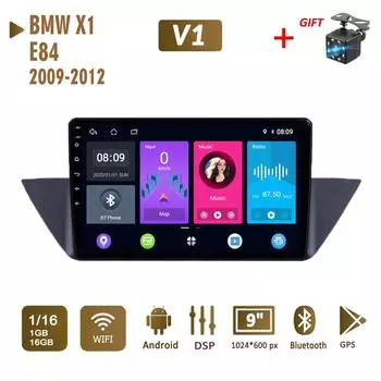 2 Din Android автомобильный радиоприемник мультимедийный видеоплеер для BMW X1 E84 2009-2012 навигация GPS WIFI головное устройство 1 + 16 ГБ 1+16GB